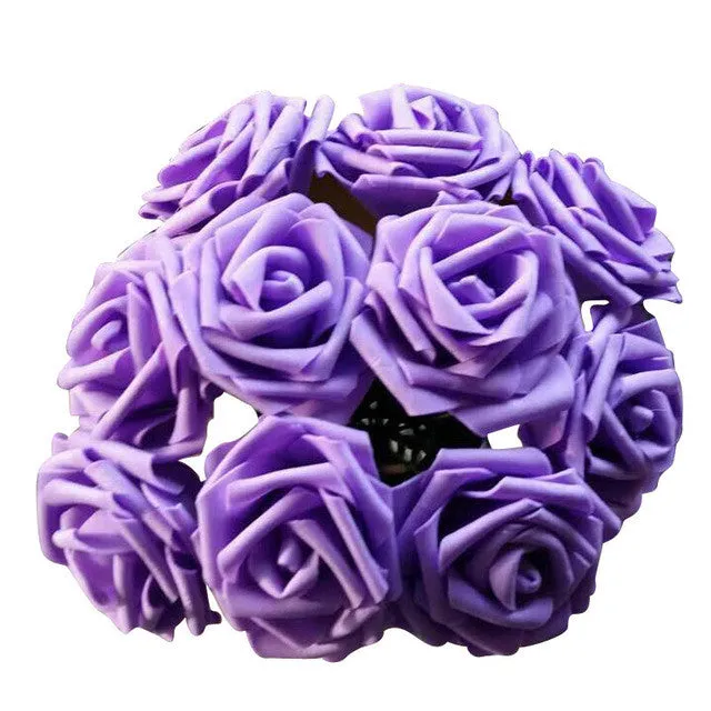 11 Colors 10 Heads 8CM Artificial Rose Flowers  Wedding Bride Bouquet PE Foam  DIY Home Decor Rose Flowers VB364 P12  0.5