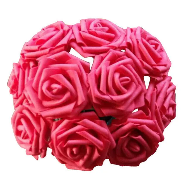 11 Colors 10 Heads 8CM Artificial Rose Flowers  Wedding Bride Bouquet PE Foam  DIY Home Decor Rose Flowers VB364 P12  0.5