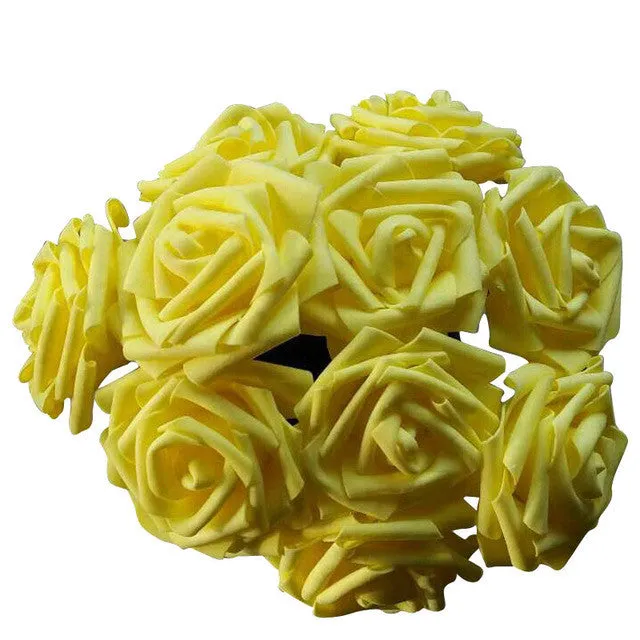 11 Colors 10 Heads 8CM Artificial Rose Flowers  Wedding Bride Bouquet PE Foam  DIY Home Decor Rose Flowers VB364 P12  0.5