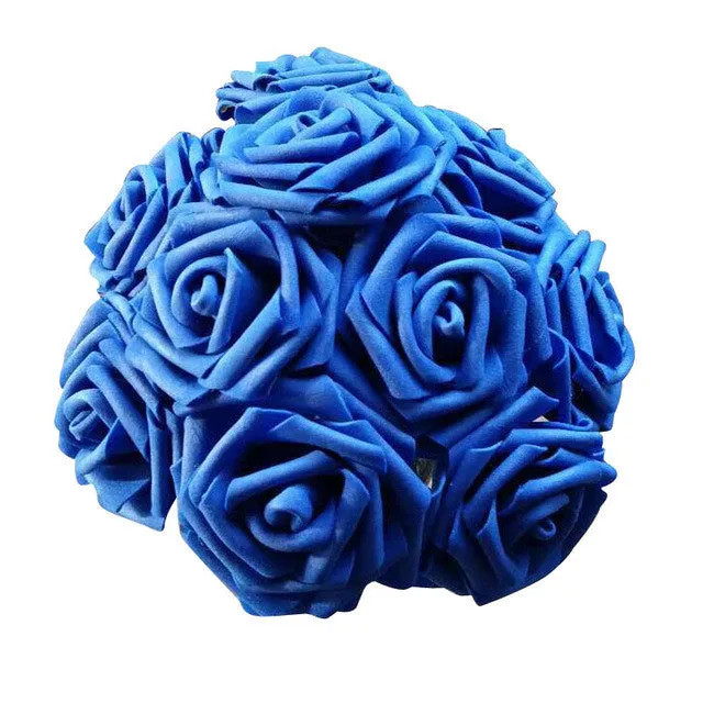 11 Colors 10 Heads 8CM Artificial Rose Flowers  Wedding Bride Bouquet PE Foam  DIY Home Decor Rose Flowers VB364 P12  0.5