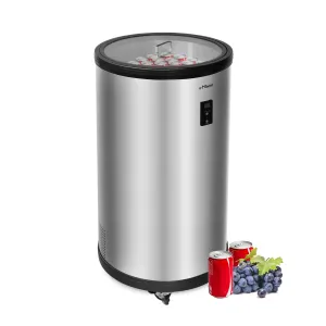 1.8 Cu.ft Beverage Refrigerator Cooler with 4 Universal Wheels, Removable Baskets, LCD Display for Soda Beer or Wine