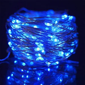 3 Inches LED String Light - Dimmable Control - Starry Silver Wire Lights - Blue