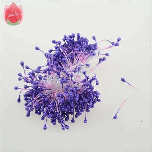 300pcs Mini Pearl Stamen Sugar Handmade Artificial Flower For Wedding Decoration DIY Scrapbooking Decorative Wreath Fake Flowers