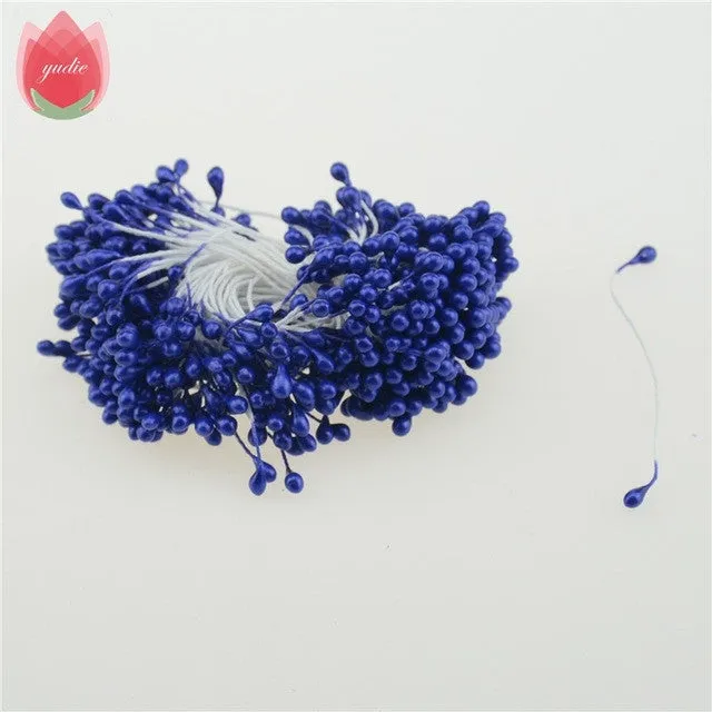 300pcs Mini Pearl Stamen Sugar Handmade Artificial Flower For Wedding Decoration DIY Scrapbooking Decorative Wreath Fake Flowers