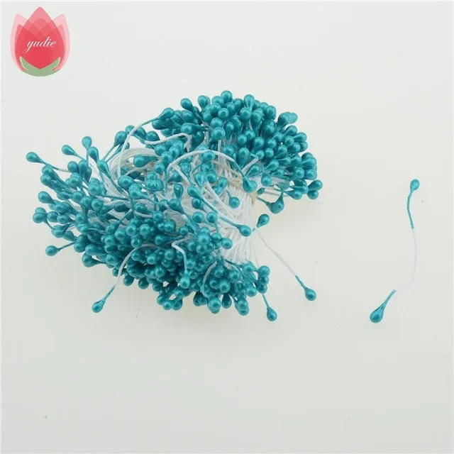 300pcs Mini Pearl Stamen Sugar Handmade Artificial Flower For Wedding Decoration DIY Scrapbooking Decorative Wreath Fake Flowers