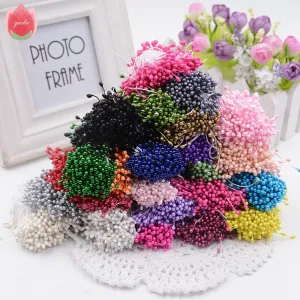 300pcs Mini Pearl Stamen Sugar Handmade Artificial Flower For Wedding Decoration DIY Scrapbooking Decorative Wreath Fake Flowers