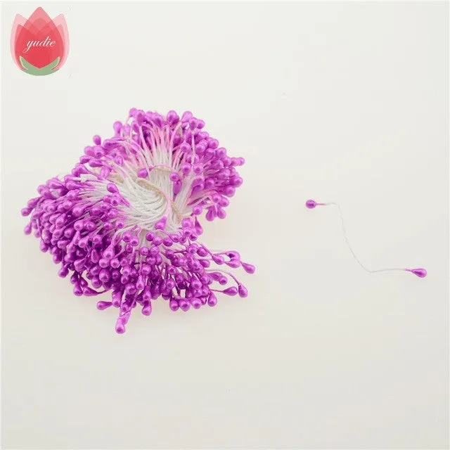 300pcs Mini Pearl Stamen Sugar Handmade Artificial Flower For Wedding Decoration DIY Scrapbooking Decorative Wreath Fake Flowers