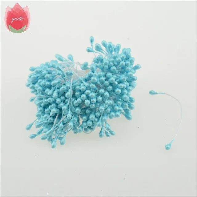 300pcs Mini Pearl Stamen Sugar Handmade Artificial Flower For Wedding Decoration DIY Scrapbooking Decorative Wreath Fake Flowers