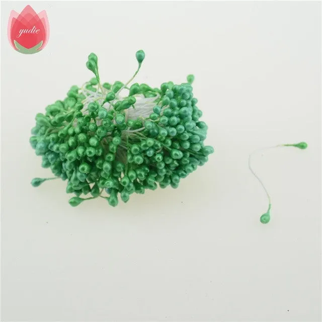 300pcs Mini Pearl Stamen Sugar Handmade Artificial Flower For Wedding Decoration DIY Scrapbooking Decorative Wreath Fake Flowers