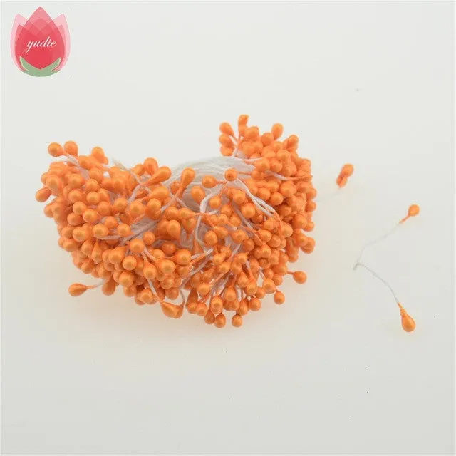 300pcs Mini Pearl Stamen Sugar Handmade Artificial Flower For Wedding Decoration DIY Scrapbooking Decorative Wreath Fake Flowers