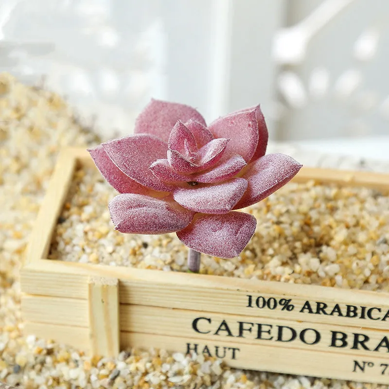 39Styles Purple Flocking Artificial Succulents Plants