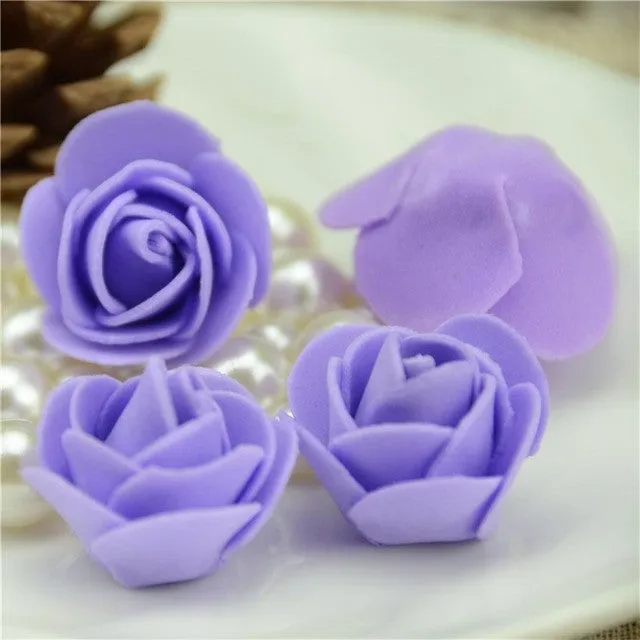 50pcs/lot Mini PE Foam Rose Flower Head Artificial Rose Flowers Handmade DIY Wedding Home Decoration Festive & Party Supplies