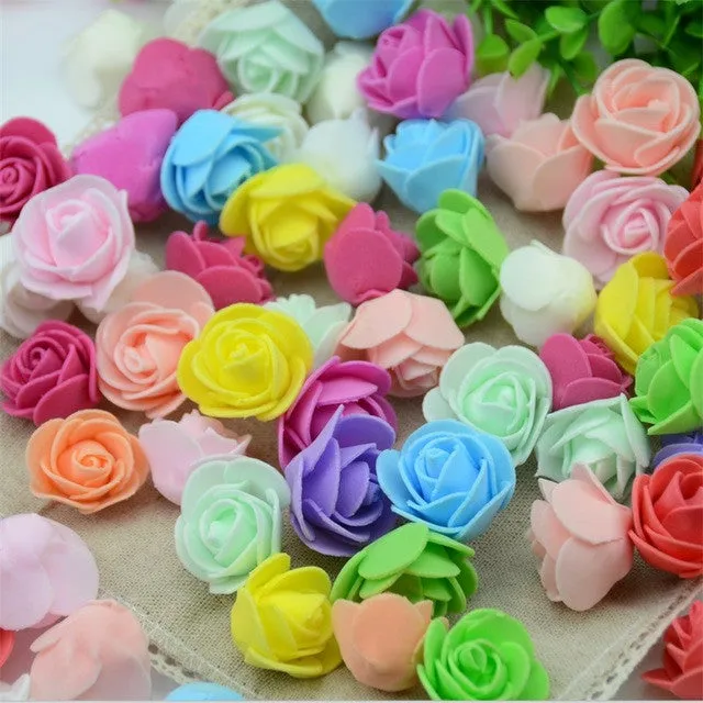 50pcs/lot Mini PE Foam Rose Flower Head Artificial Rose Flowers Handmade DIY Wedding Home Decoration Festive & Party Supplies