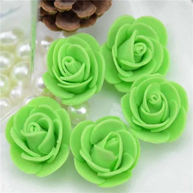 50pcs/lot Mini PE Foam Rose Flower Head Artificial Rose Flowers Handmade DIY Wedding Home Decoration Festive & Party Supplies