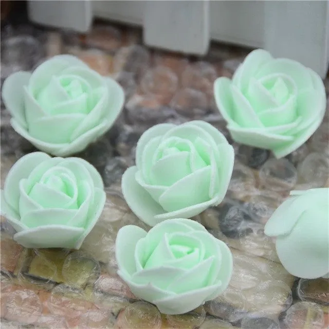 50pcs/lot Mini PE Foam Rose Flower Head Artificial Rose Flowers Handmade DIY Wedding Home Decoration Festive & Party Supplies