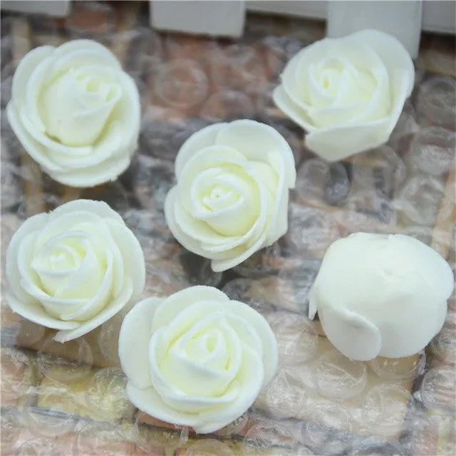 50pcs/lot Mini PE Foam Rose Flower Head Artificial Rose Flowers Handmade DIY Wedding Home Decoration Festive & Party Supplies