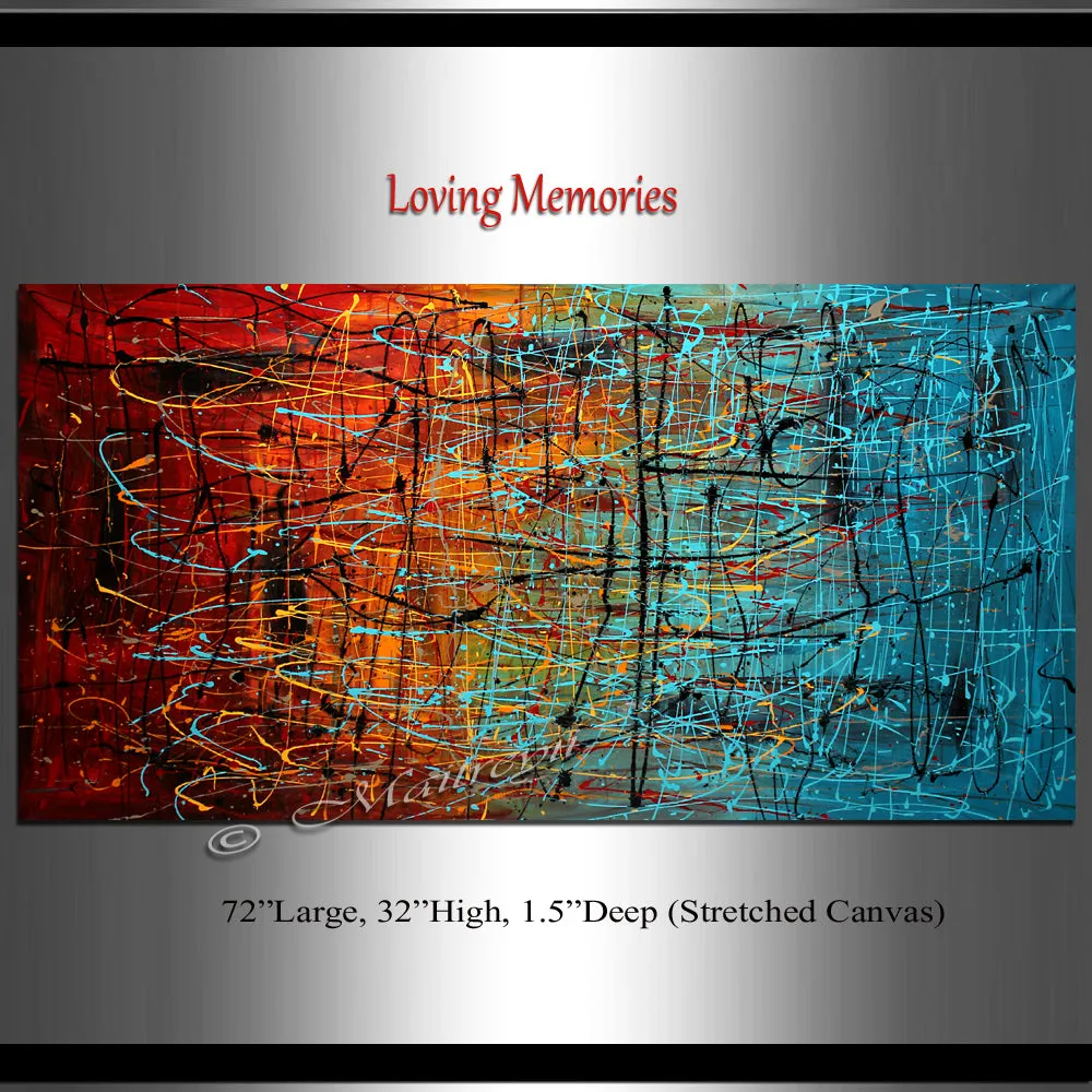 Abstract Angel Paintings | Jackson Pollock Style | Large Modern Art - Loving Memories