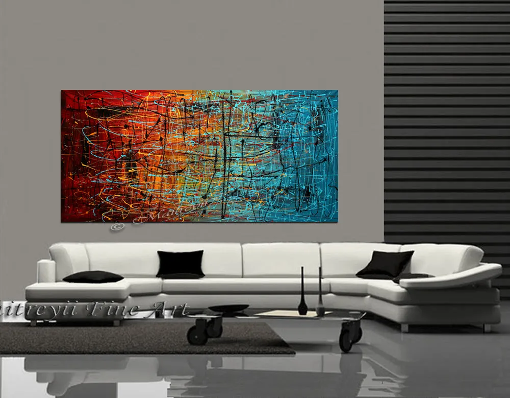 Abstract Angel Paintings | Jackson Pollock Style | Large Modern Art - Loving Memories