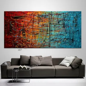 Abstract Angel Paintings | Jackson Pollock Style | Large Modern Art - Loving Memories