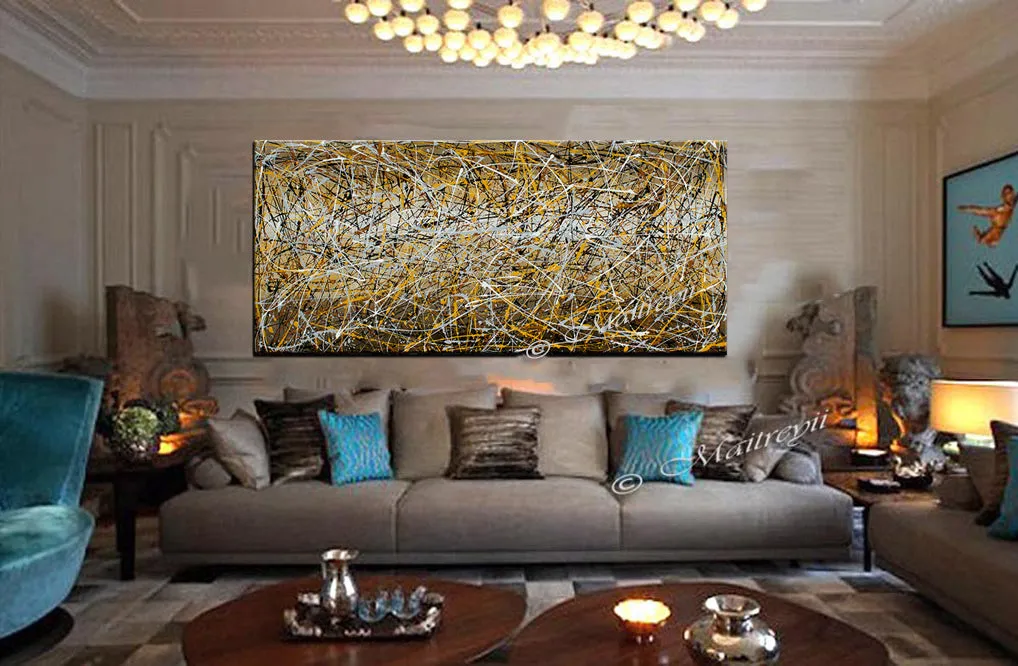 Abstract Angel Paintings | Jackson Pollock Style | Large Modern Art - Vintage Beauty 123