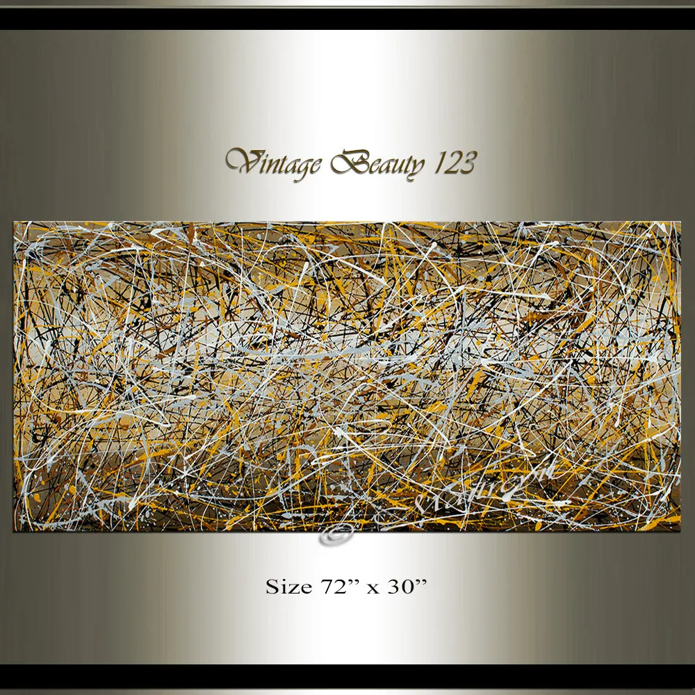 Abstract Angel Paintings | Jackson Pollock Style | Large Modern Art - Vintage Beauty 123