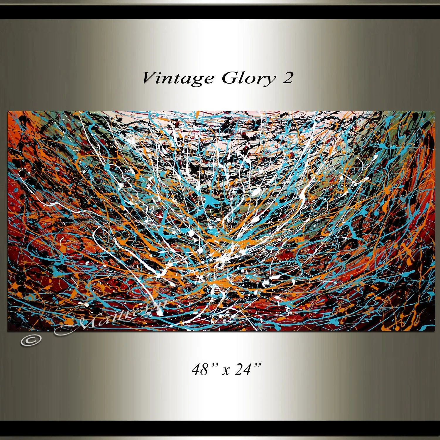 Abstract Paintings Original Modern Art -  Vintage Glory 2