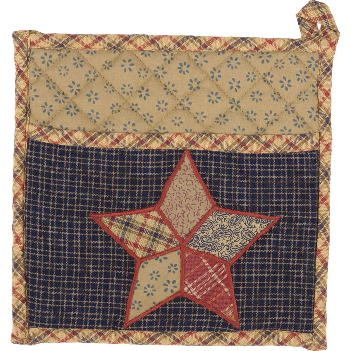 Arlington Pot Holder with Pocket & Patchwork Star 8x8