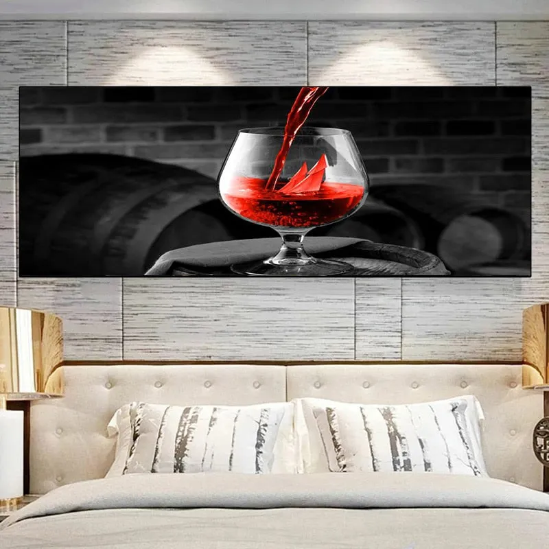 Art mural Modern Abstract Golden Wine