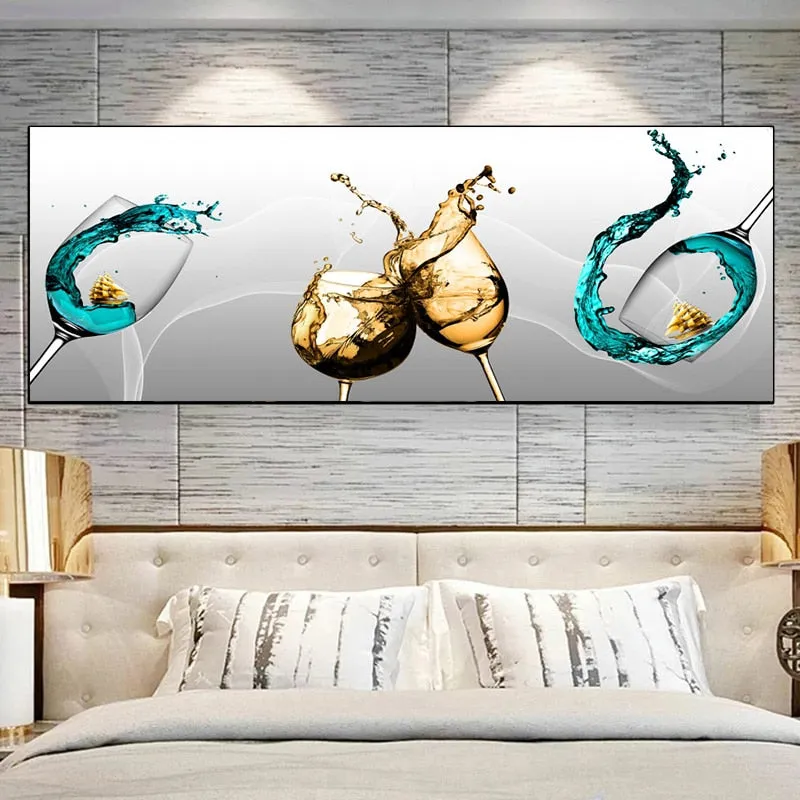 Art mural Modern Abstract Golden Wine