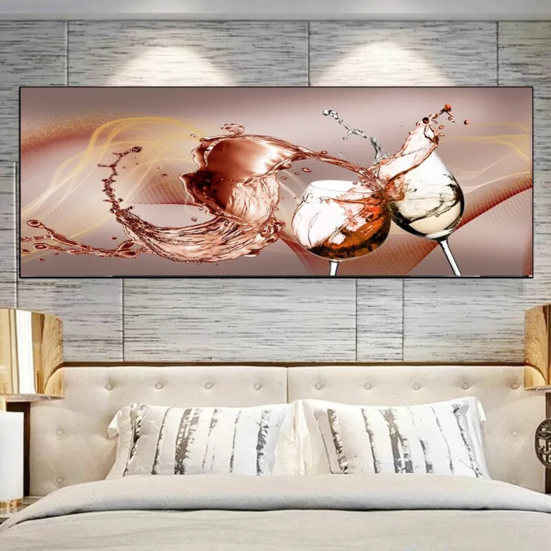 Art mural Modern Abstract Golden Wine