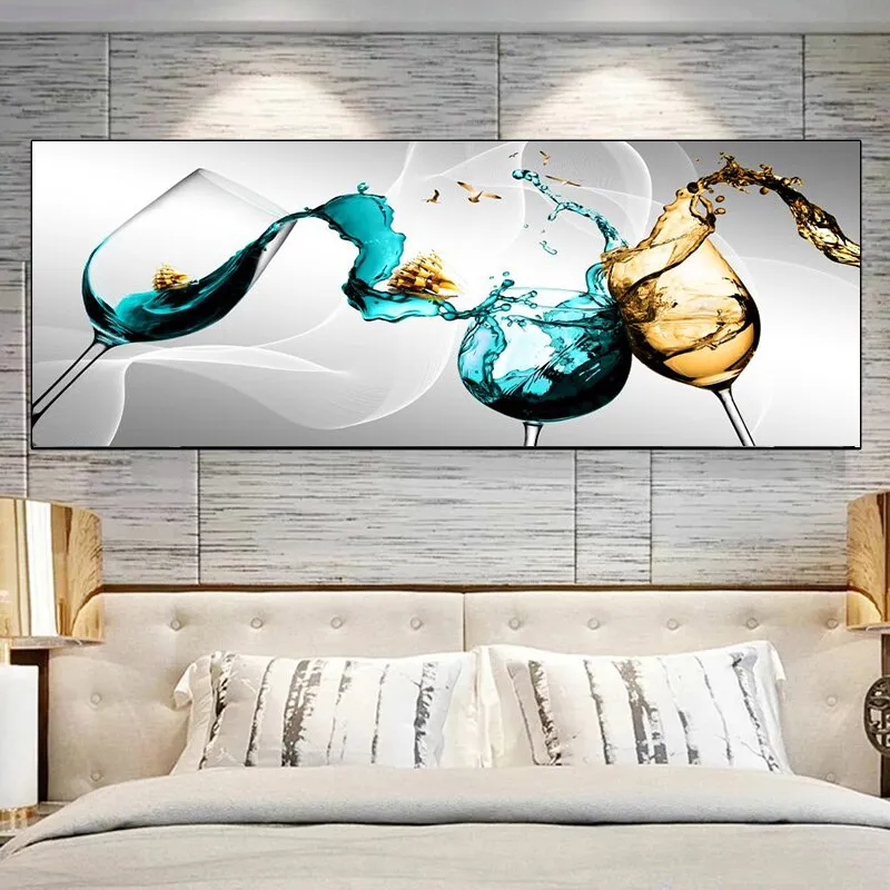 Art mural Modern Abstract Golden Wine