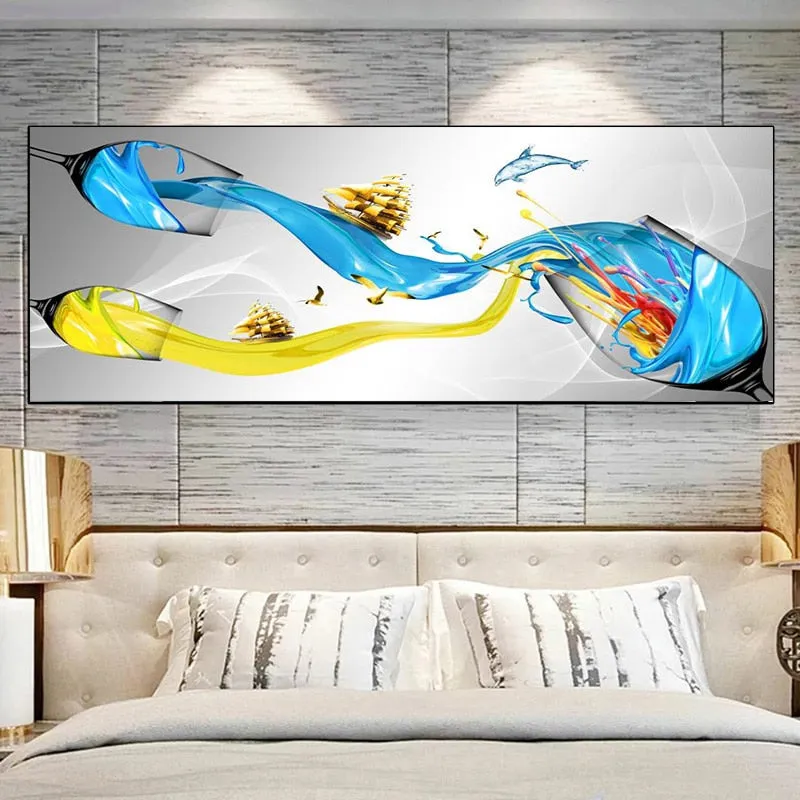 Art mural Modern Abstract Golden Wine