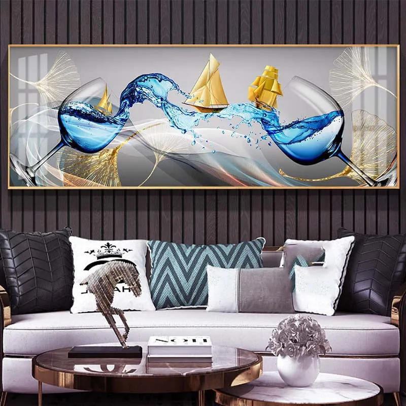 Art mural Modern Abstract Golden Wine