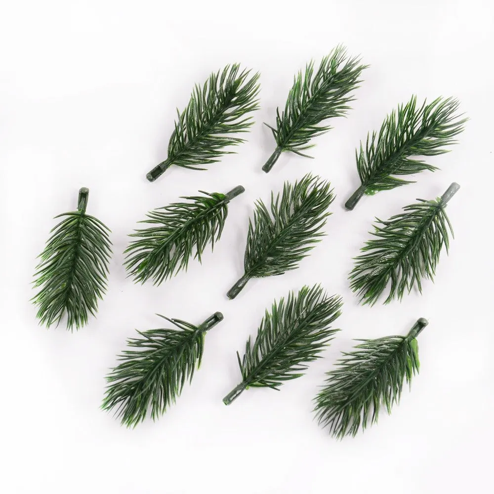 Artificial Christmas Pine Needle Picks x 10 pcs - Green (Style 2)