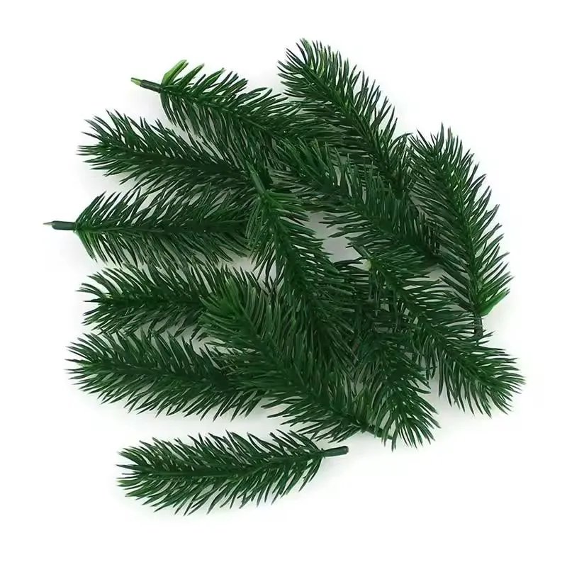 Artificial Christmas Pine Needle Picks x 100 pcs - Dark Green (Style 4)