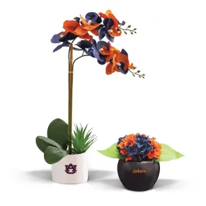 Auburn War Eagle Faux Orchid & Hydrangea