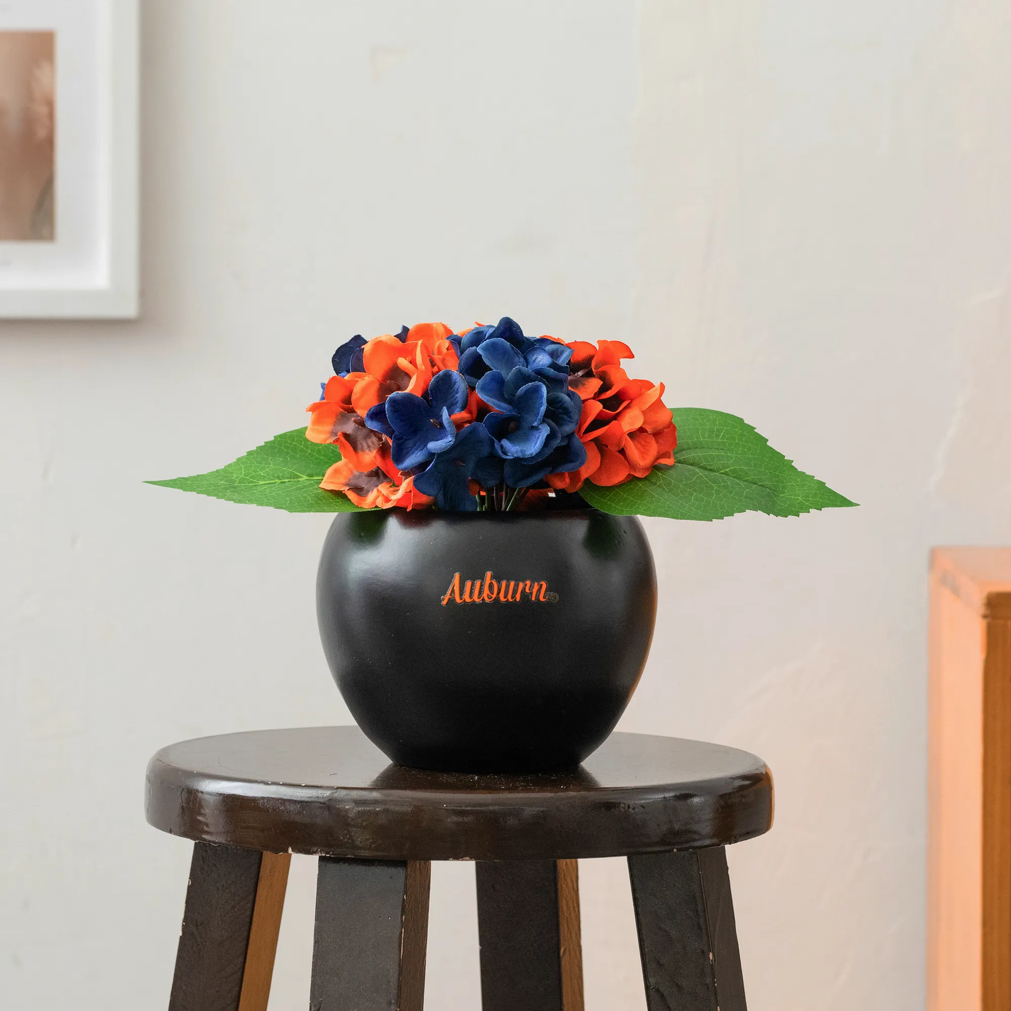 Auburn War Eagle Faux Orchid & Hydrangea