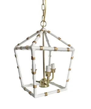 Bamboo Lantern in White, Small