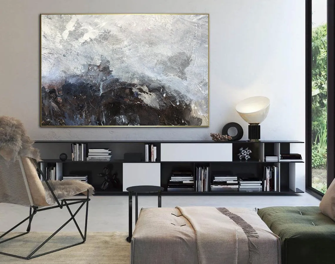 Brown Gray Abstract Painting Texture Modern Painting Wp055