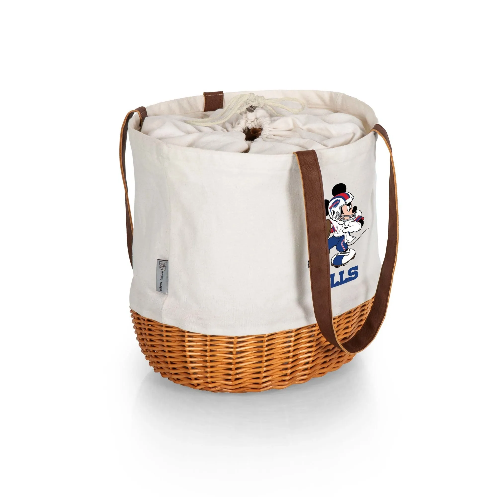 Buffalo Bills Mickey Mouse - Coronado Canvas and Willow Basket Tote