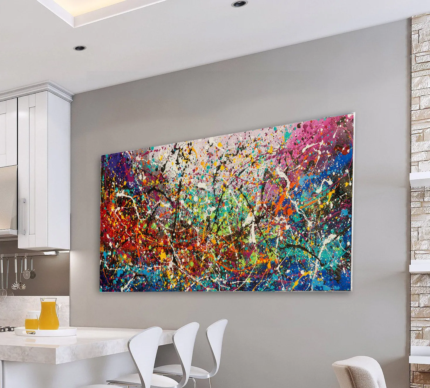 Buy Original Oil Paintings Jackson Pollock Style Large Modern Art for sale - Vintage Beauty 129