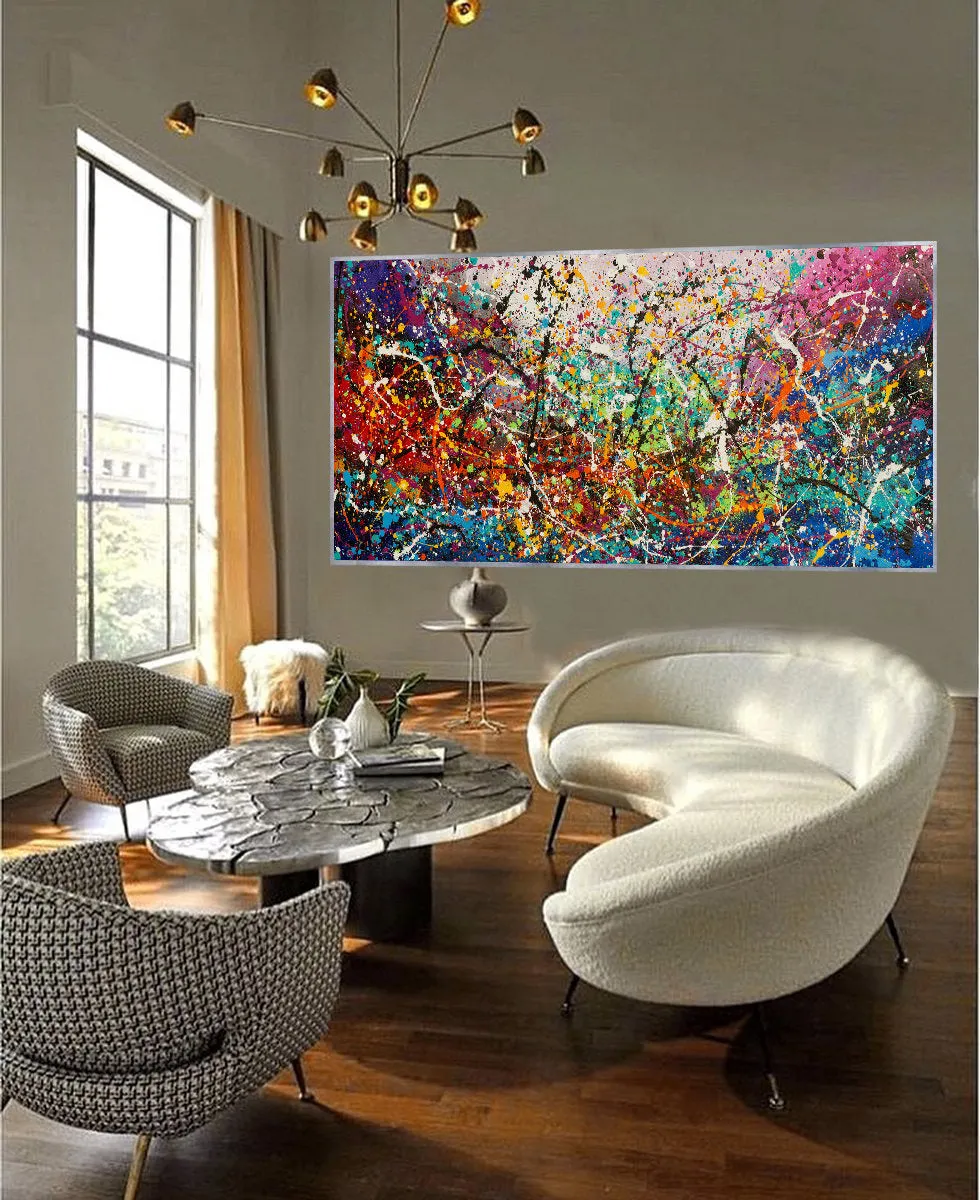 Buy Original Oil Paintings Jackson Pollock Style Large Modern Art for sale - Vintage Beauty 129