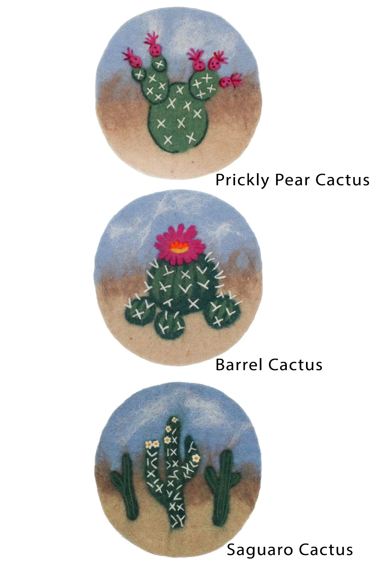 Cactus Flower Felt Trivet