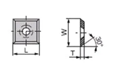 Carbide Insert Knife 15x15x2.5 Square Ground - Box of 10