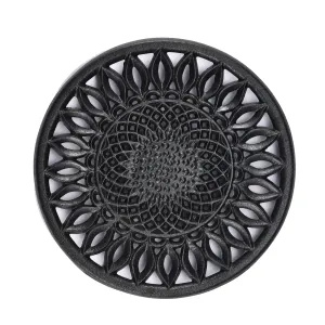 Cast Iron Trivet - 8-Inch Seasoning Rack With Metal Ring Hanger - Hot Pots