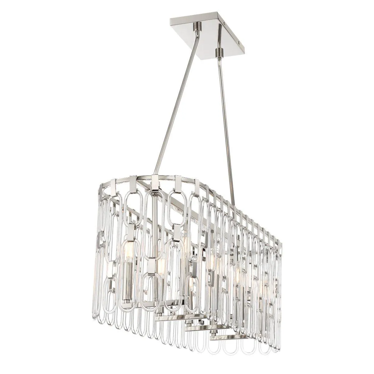 Charming 36 in. 8 lights Pendant Light Polished Nickel finish