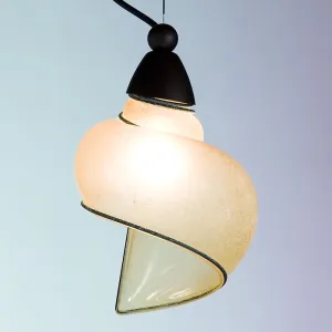 Charming Rustic Murano Glass Ceiling Pendant With Two Opaque Finishes