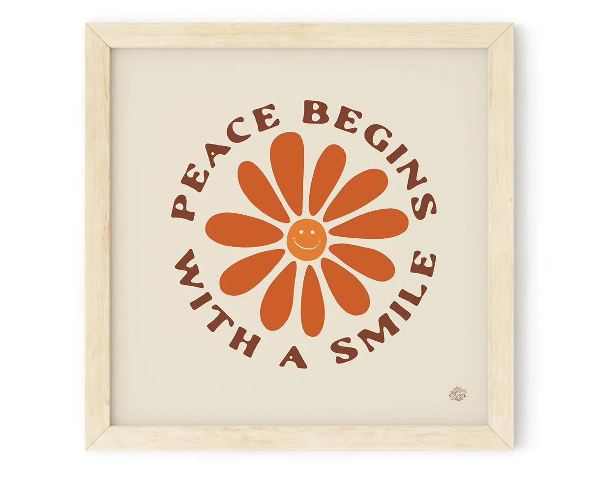 Contemporary Art Print "Peace Begins With A Smile"