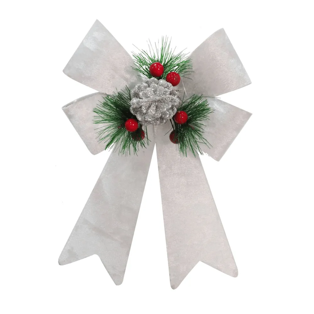 Crushed Velvet Bow Decos Asst