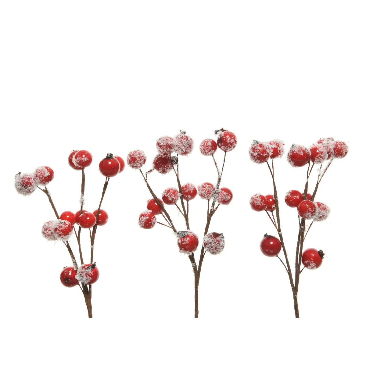 Decoris 15cm Red Hanging Berries with Snow